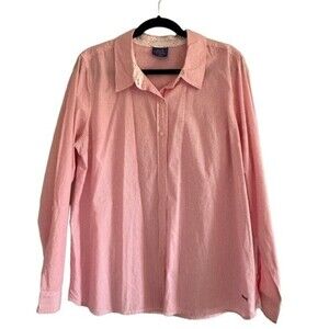 LE TIGRE Pink‎ White Striped Button Front Shirt XL